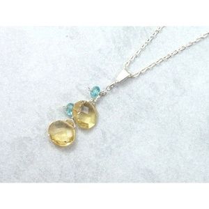 Vacation Blue Yellow .925 Sterling SIlver Necklace